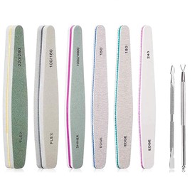 Aibboyi Gel Nail File Set Sponge Buffer Cuticle Pusher Gel Nail File Nail File Nail Polish 150 180 240 100/180 200/280 1000/4000 Grit Set of 8