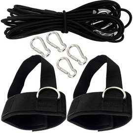 Swim Ankle Straps,Swim tether,swim bungees belt,Stationary Swimmer Swim Lap Swim Training Leash - Great for swimming in a smaller pool. - With 4 Bungee Rope, Metal Buckle