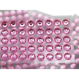 6mm SS30 Pink Self Adhesive Acrylic Rhinestones Plastic Face Gems Stick On Body Jewels for DIY Cards and Invitations Crafts Bling Sticker - 5 Sheets - 250PCS