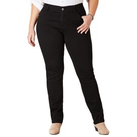 Lee womens Plus-size Motion Series Total Freedom Straight Leg Jeans, Black, 20 US