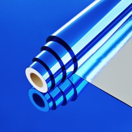 Mangoloo Blue Mirror Stickers for Flexible Sheets Self Adhesive Blue Mirrored Contact Paper for Cabinets Craft Countertops Home Decor DIY Vinyl Wallpaper Mirror Paper Sticker Peel and Stick 15.7"×118"