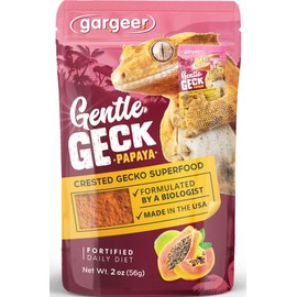 Gargeer 2oz Complete Crested Gecko Food Diet. Premium Mix, Ready to Use Freshly Made Powder. Unique Formula, Developed & Made in The USA. Enjoy! (Papaya)