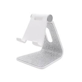Amamcy Bling Rhinestone Phone Holder for Desk Sparkle Crystal Phone Stand Desktop Phone Holder Angle Adjustable for All Mobile Phone