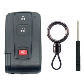 chyoekey Alloy Black Replacement Key Fob Case fits 2004-2009 Toyota Prius Smart Keyless Entry Key Fob Shell