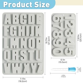 Luxoraiova Silikonform Buchstaben und Zahlen – A-Z & 0-9 | 3D Alphabet Silikonformen | Gießformen für Schokolade, Seife & Epoxidharz | (Grau)