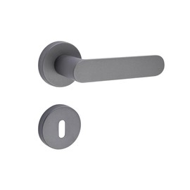 Gedotec Aluminium Handle Set | 1 Set | Door Fitting Anthracite | PZ - Profile Cylinder | Shape | Door Fitting Including Mounting Material | Door Handle Set Rustproof | Door Handle Room Doors