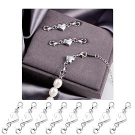 Bracelet Clasp, 8 Pieces Heart Magnetic Clasp Chain, Magnetic Clasps, Magnetic Clasps, Bracelets, Anklets, Chains Clasps for Necklace, Jewellery Making Accessories