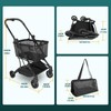 Foldable Multifunctional Trolley with Removable Handbag, Portable Folding Trolley with