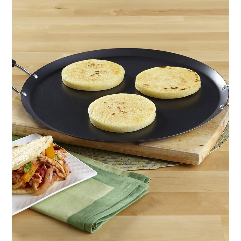 IMUSA 11in Carbon Steel Nonstick Round Comal with Metal Handles,
