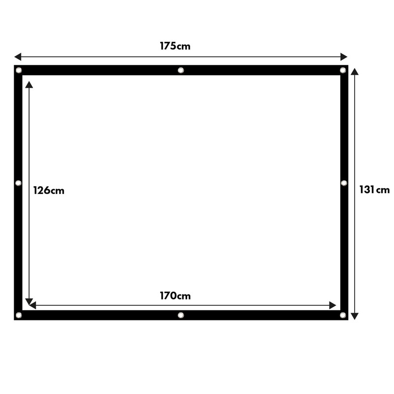 Maclean Portable Projection Screen - High-Quality Polyester Screen with 25