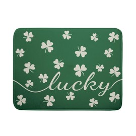Sphragiyn St Patricks Day Dish Drying Mat for Kitchen Lucky Shamrocks Absorbent Reversible Microfiber Kitchen Countertop Protector Dishes Pad Large 18x24 inch