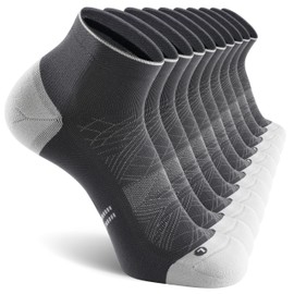 CS CELERSPORT 5 Pairs Ankle Compression Socks for Men and Women Running Athletic Socks, Grey (5 Pairs), Small/Medium
