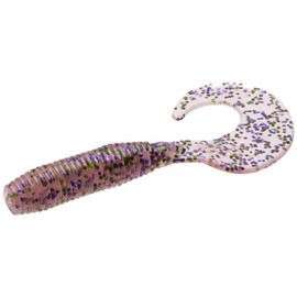 Zoom 011023 Fat A-Poundert Curly Tail Grub, 3-Inch, 10-Pack, Cotton Candy