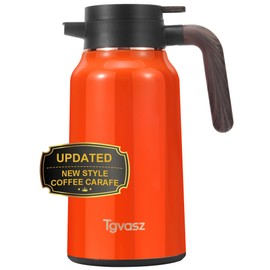 Thermal Coffee Carafe 70 oz - 12 Hour Stainless Steel Carafes for Hot Liquids-Insulated Coffee Carafes For Keeping Hot/Cold Coffee, Tea, Water, Drink Dispenser for Parties(Orange)