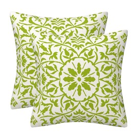 GAAFOSIPH Sage Green Set of 2 Cushion Covers 50cm x 50cm Bohe Modern Double Sided Printed Square Linen 20 x 20 inches Cushions Cover Home Decorations Pillow Cover for Sofa Bed Outdoor
