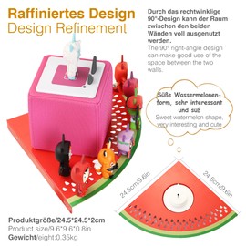 SAELICH Watermelon-Shaped Metal Shelf for Tonies Box for Tonie Figure Storage - Easy Installation Tonies Shelf & Cute Creative Shaped Floating Shelves, Kid's Room Decorations and Gifts