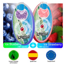 icMentol - 200 Capsules Menthol Balls, Aroma Capsule, Aroma Balls, DIY Click Balls, Blueberry Group (100 Blueberry + 100 Strawberry)