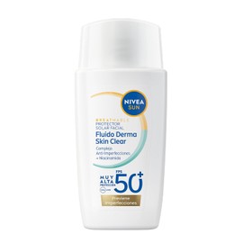 Protector Solar Facial NIVEA SUN Fluido Diario Derma Skin Clear Con Niacinamida Anti-Imperfecciones Fps50, Acabado Seco 40Ml