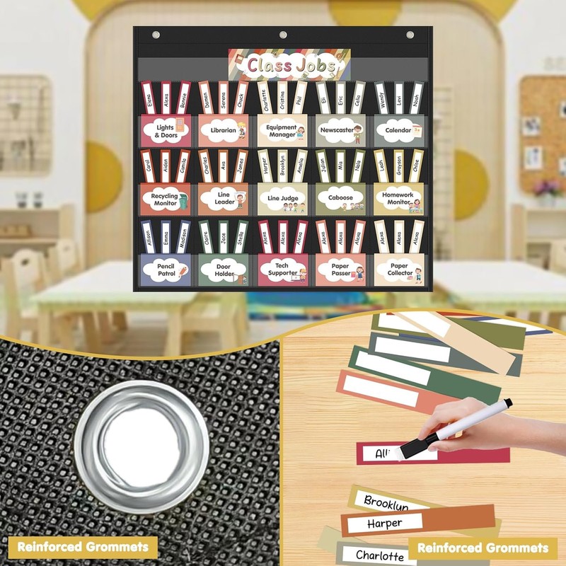 Jercecy Class Jobs Chart for Classroom with 76 Double Sided