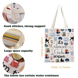 Gilmore TV Show Merchandise Tote Bag Luke’s Coffee Gift Rory Lorelai Lovers Gift It’s Gilmore Girl Season Shoulder Bag Gift (CA-GilmoreSeasonToteS)