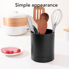 Utensil Storage Basket, Chopstick Basket, Utensil Holder 360 Degree Rotatable Simple Chopstick Basket Tableware Storage Container for Home Kitchen (Black)