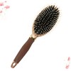 Healvian 1pc Oval Boar Bristle Hair Brush Handle Anti-static Massage