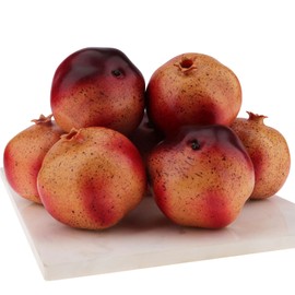 Woration 6 PCS Artificial Fake Pomegranates Faux Simulation Fruits Realistic Vivid Pomegranate for Home Ornament Party Desk Office Restaurant Decorations Props