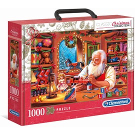 Clementoni - 39584 - Christmas Collection Santa - Works - Puzzle 1000 Teile, Weihnachtspuzzle Erwachsene, Geschicklichkeitsspiel für die ganze Familie, Erwachsenenpuzzle ab 10 Jahren, Mehrfarbig