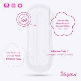 Maxim® 100% Certified Organic Cotton Ultra Thin Pantiliners, Unscented, Light Absorbency, Secure Fit, Anatomical/Peanuts Shape, Ultra-Comfort, Feminine Care Pads, 105 Count, 3 Packs