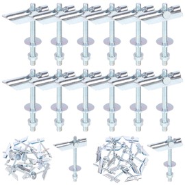 Mardatt 12Pcs M6 x 100mm Heavy Duty Plasterboard Fixings Toggle Bolts, Zinc Plated Steel Drywall Hollow Anchors Wing Spring Toggle Bolts for Fixing Projectors Fans Lamps on Ceilings Cavity Walls