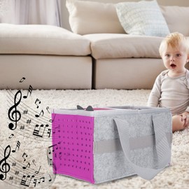 Carrying Case, Portable Carrying Storage Bag Extra Space Felt Cloth Case for Toniebox Player Starter Set (Purple)