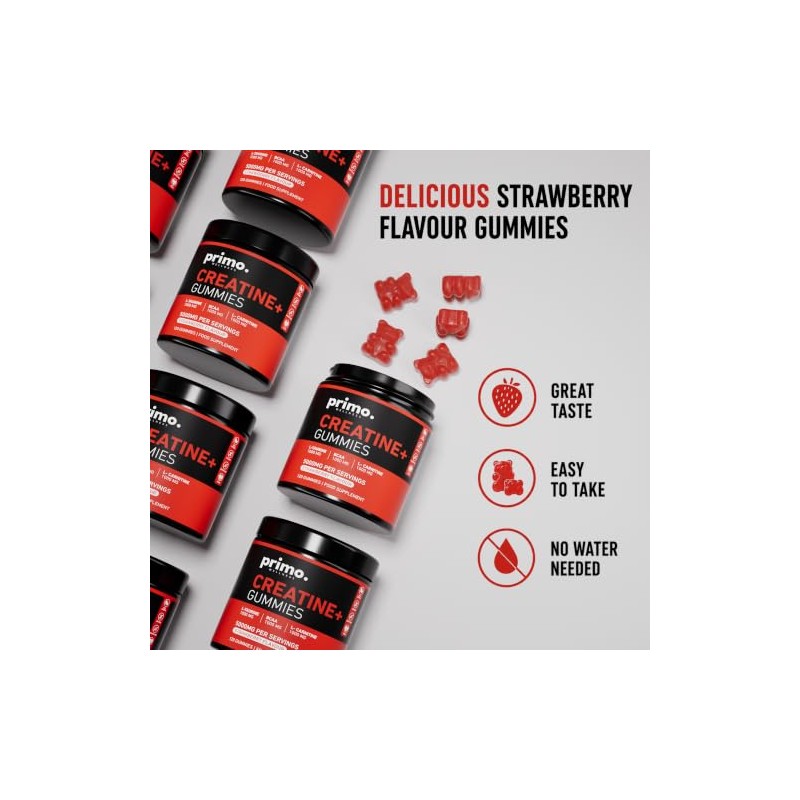 Creatine+ Gummies – Strawberry – 120 Count | 5000mg Creatine