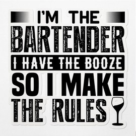 Decal Stickers of The Bartender I Have The Booze Premium Indoor (No Waterproof) Vinyl Decal Stickers for Laptop Phone Accessory Helmet Car Window Mug Tuber Cup Door Wall - USCVER3f8271aBL0124