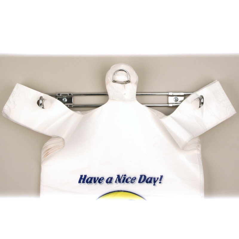 Wall Mount Plastic Grocery Bag Holder/Dispenser - T-Shirt Bag Rack