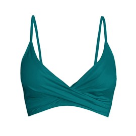 Balasami - Traje de baño sexy con cuello en V ajustable y giro frontal para mujer, verde azulado, 10