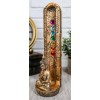 Colorful 7 Chakra Zone Colors Meditating Buddha Monk Incense Burner
