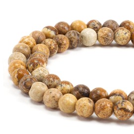 Cherry Tree Collection | 6mm Picture Jasper Gemstone Round Beads for Jewelry Making | 1 Strand - 60 PCS