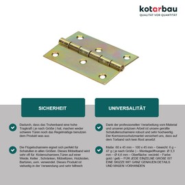 KOTARBAU Furniture Hinges 20-100 mm Rolled Hinges Table Hinge Door Hinge Galvanised Door Hinge Box Hinge Cabinet Hinge