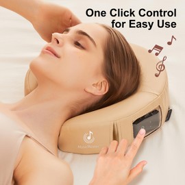 Master Music Crescent Round High Fidelity Sound Face Cradle Cushion with Face Cradle- Bluetooth Massage Pillow for Massage Table (ErgoCaptain Face Cradle, Cream)