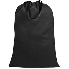 Sanlykate Large Canvas Cotton Laundry Bag with Drawstring & Handles, Heavy Duty Durable Dirty Clothes Organizer, Tear Resistant Hamper Liner Storage Bag, Travel Sack, 25.5 x 34inch - Black