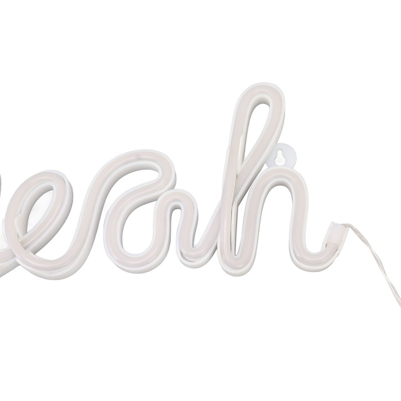 LED Neon Sign Yeah Shape Wall Decor Neon Night Light