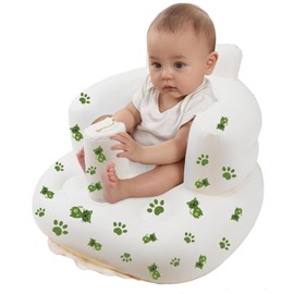 BOHEMIABY Inflatable Baby Seat for 3-36 Months, Portable Blow Up Baby Chair-Built-in Air Pump, Soft Back Support for Toddlers Learning to Sit & Feeding, Indoor & Outdoor Use (Cat)