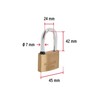 Brass padlock, 45mm, hook long, blister
