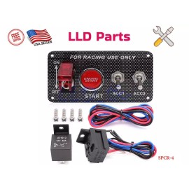 LLD_TK Racing Car 12V Ignition Switch Engine Start Push Button Toggle Panel