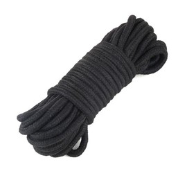 EDGEAM Cotton Rope 5 m 8 mm Braided Cord (Black)