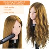 Hairdressing Head Makeup Head with Doll Head Stand, 80% Real