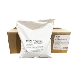 Boyd's Hi-Rev Mocha Cappuccino Mix, 6 x 2lb Bags - Rich & Energizing Powdered Cappuccino Beverage Mix, 12 lbs Total