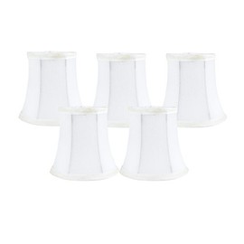 Meriville Set of 5 Off White Faux Silk Clip On Chandelier Lamp Shades, 3.5-inch by 5-inch by 4.75-inch