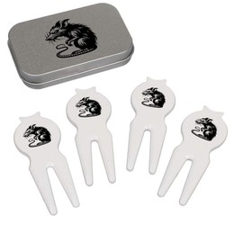 Azeeda 'Sinister Rat' Golf Divot Tool/Repair Fork Gift Set (GO00072041)