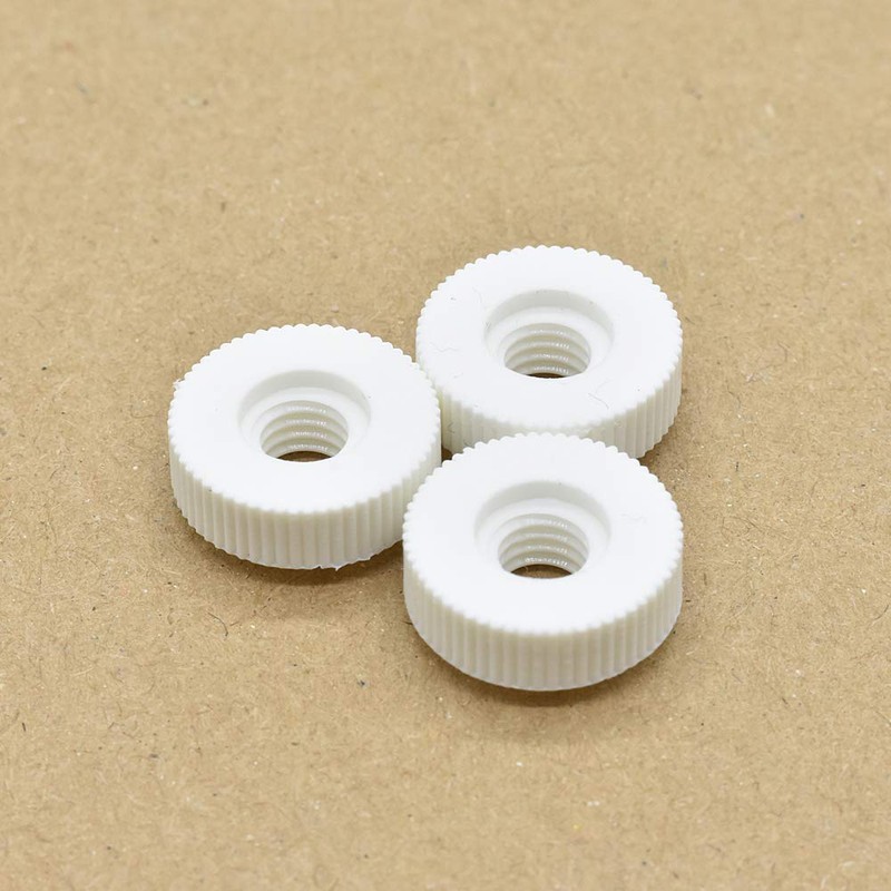 Knurled Nut M4 White Plastic PA 6.6 Spacer Nut Diameter